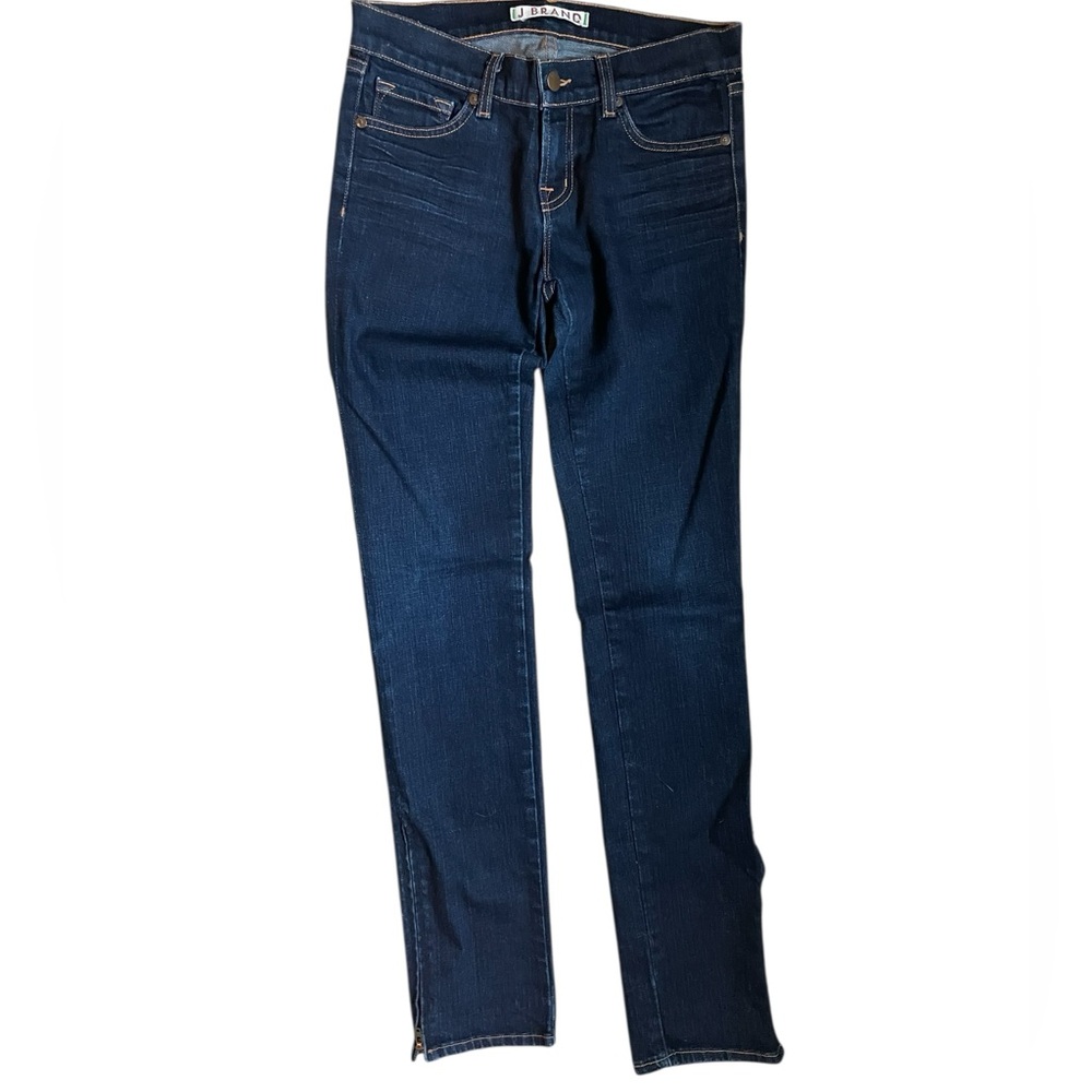 J Brand Zipper‎ Ankle Straight Leg Jeans (Size 26, Dark Wash Denim)